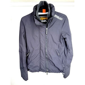 Superdry The Windcheater Coat Black Size Small Triple Zipper Nylon